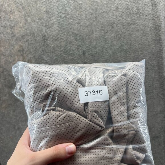 Tory Burch Dress Women Medium Beige Perforated Faux Leather V-Neck Short Sleeve - Picture 10 of 10